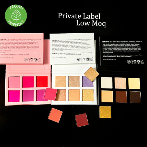 Wholesale no logo vegan brown bronzer contour palette private label highlighter blush bronzer palette