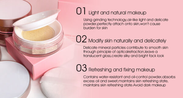 Wholesale makeup face setting powder vendor private label translucent vegan cruelty free loose setting powder - Image 4